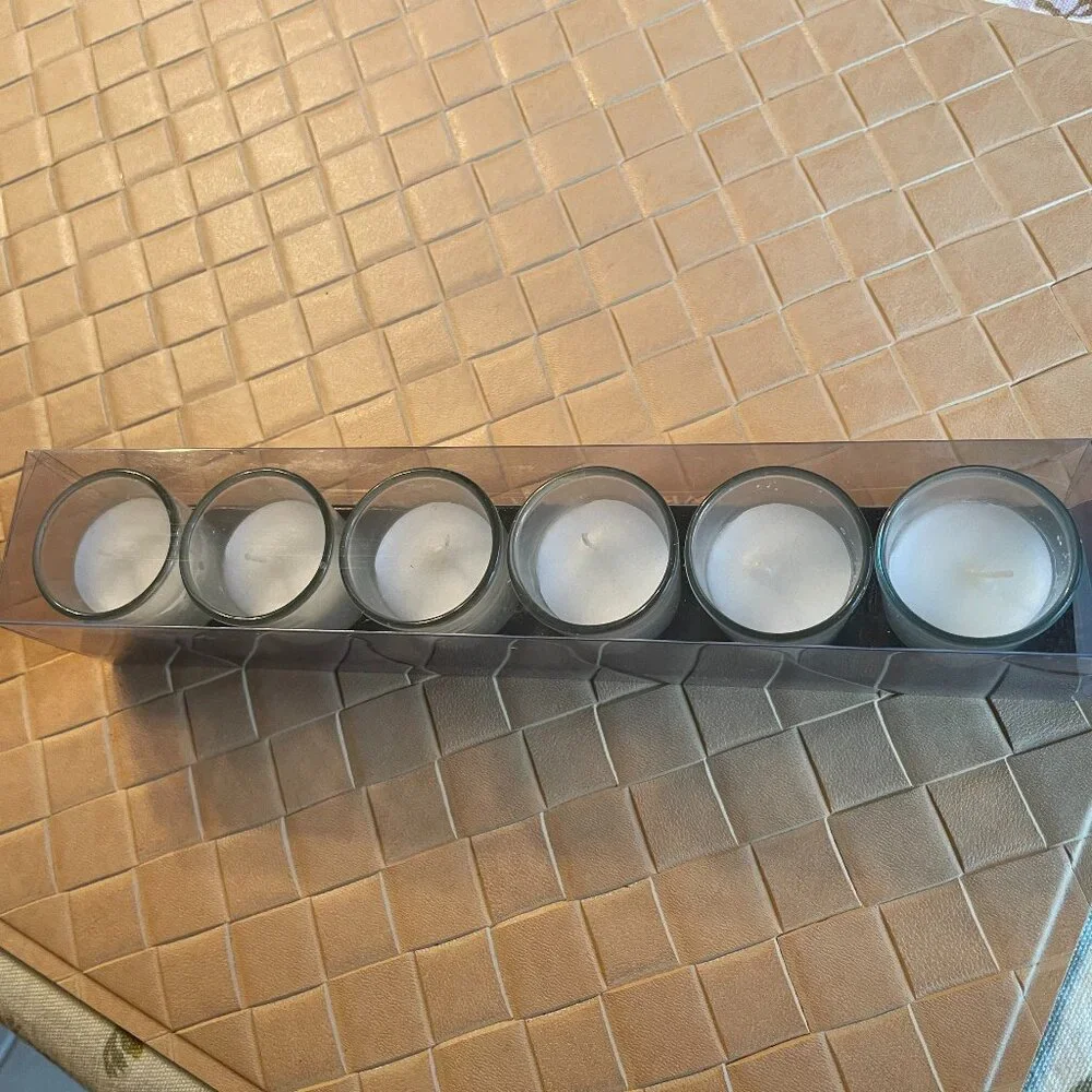 Set of 6 Unscented White Party Light Candles New
